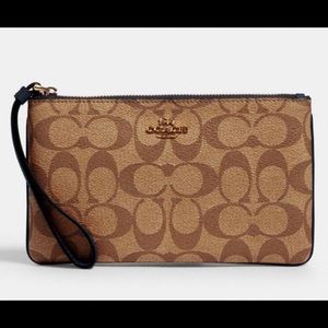 Coach Large wristlet in Khaki Midnight